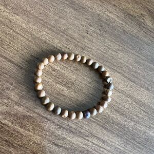 Natural Wood Beaded Bracelet
